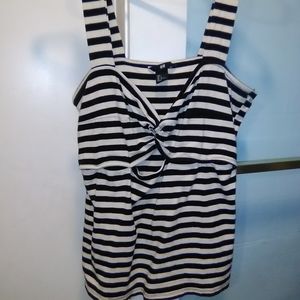H&M Tank top stripes summer black & white